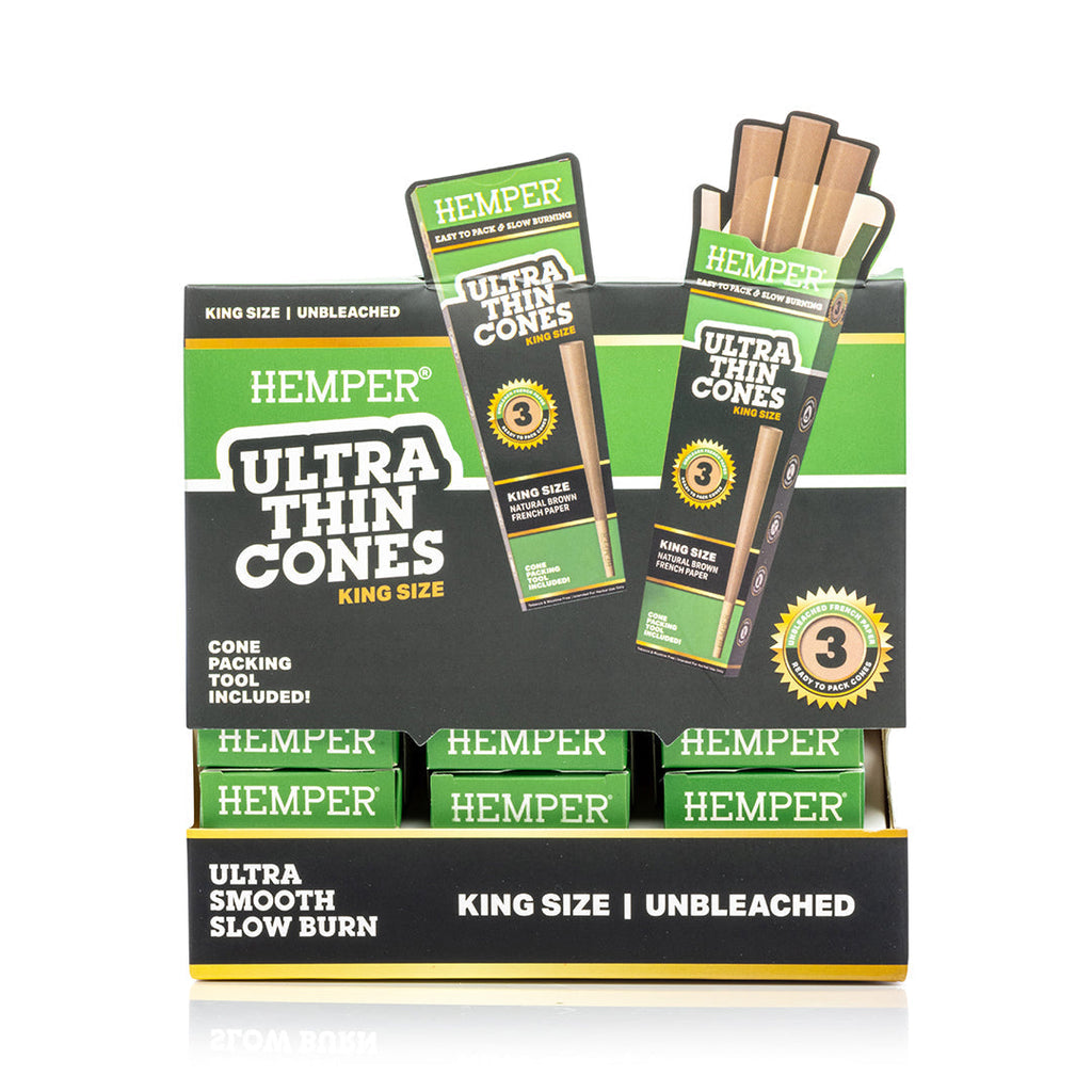 Ultra Thin Pre-Rolled Cones French Unbleached Paper - 3 Pack - King Size